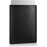 Moko Laptop Sleeve Compatible with New MacBook Pro 14 Inch M3/M2/M1 2023/2022/2021, Slim Stylish Laptop Bag Made of PU Leather, Fliz Sleeve Case, Carry Bag for 14 Inch MacBook, Black