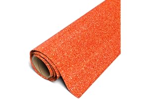 Siser Glitter HTV 12" x 3ft Roll - Iron on Heat Transfer Vinyl (Ember Orange)
