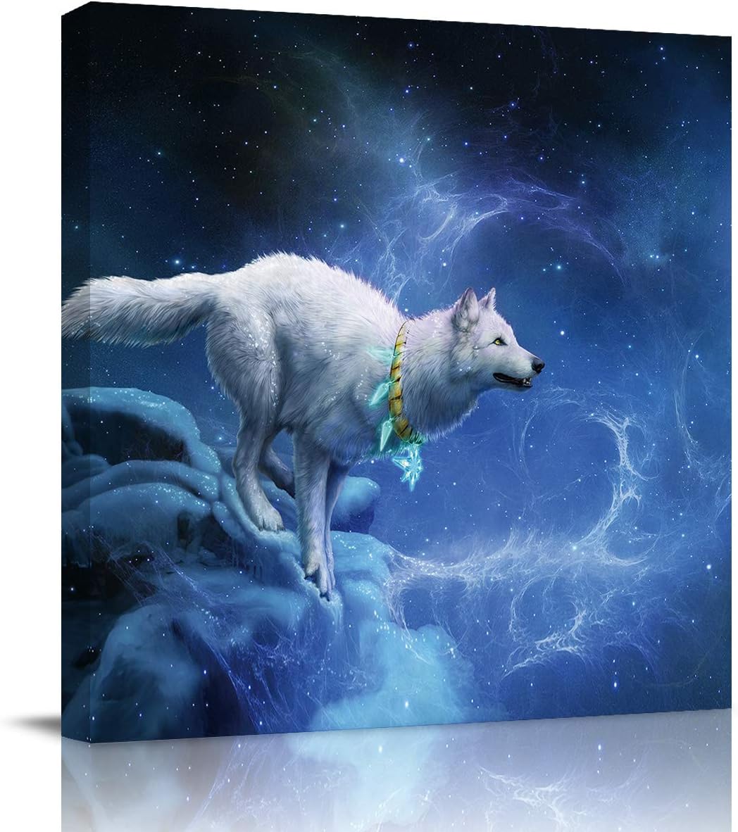 Canvas Wall Art Abstract 3D Wolf Animal