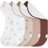 lulumoon Muslin Burp Cloths for Babies: 100% Soft Cotton Large Burping Cloths - Neutral Baby Burp Rags for Boy and Girl - Absorbent Burp Cloth for Spit-Ups 4 Pack