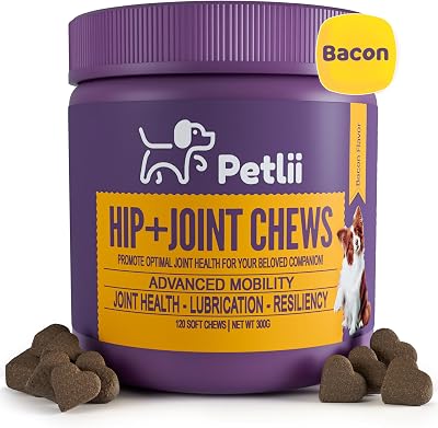 Petlii Hip and Joint Chews for Dogs 120 Count