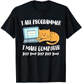 Funny I Are Programmer Programming Coding Nerd Cat Kitten T-Shirt