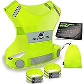 FREEMOVE Reflective Vest - Running Gear + 2 Bands & Bag/Ultralight & Comfy Safety Vests for Running, Walking, Cycling