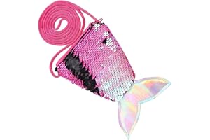 ZBJBinCH Coin Purse Mermaid Tail Shape Coin Pouch Sequin Glitter Crossbody Bag for Women Girls Coin Change Storage