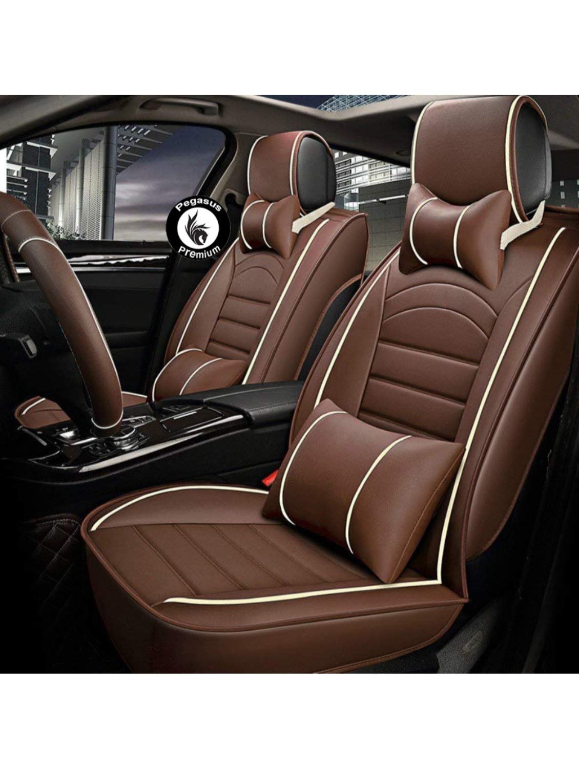 Kia Seltos Car Seat Cover Pu Leatherette Color CoffeeBeige Best