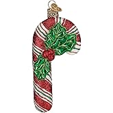 Old World Christmas Glistening Candy Cane Glass Blown Ornament for Christmas Tree, Handcrafted Holiday Decoration, Candy Collection