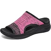 YESWIN Womens Orthopedic Platform Slides Sandals with Arch Support Ladies Comfortable Walking Open Toe Plantar Fasciitis Slip On for Summer