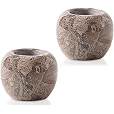 SPESHSTONES Mini Toothbrush Holders for Bathrooms 1.2 Inch Oceanic Handmade Marble Tooth Brush Holder Set of 2 for Bathroom Organizer and Storage Accessories, Gifts, Sink & Vanity Decor