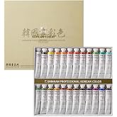 ShinHan Professional Korean Color 20ml Tube 24 Colors Set A - Oriental Fine Art Paint for Hanji and Mixed Media Creativity