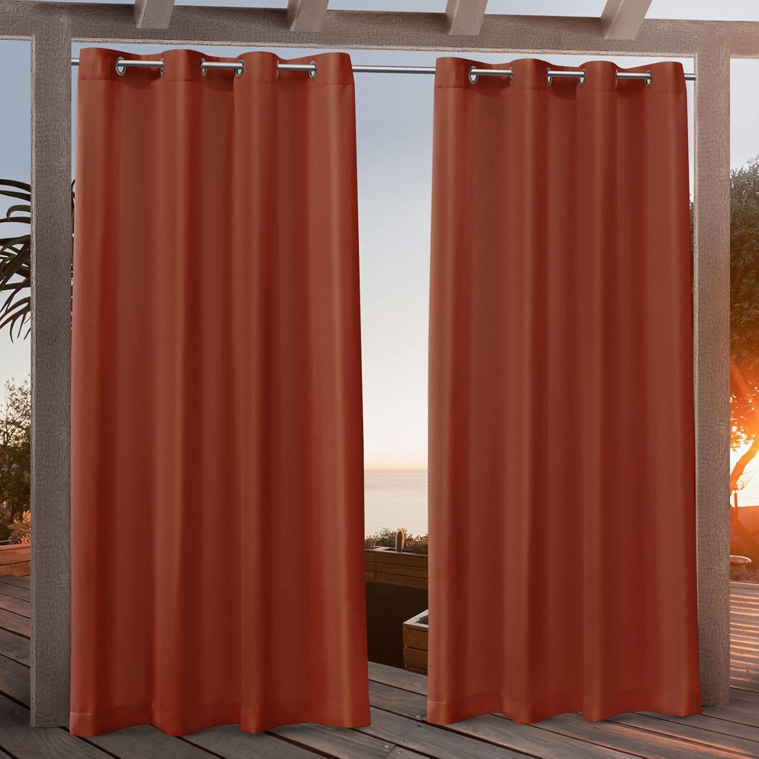 Outdoor Curtains - Nicole Miller Canvas Indoor/Outdoor Grommet Top Curtain Panel, 54