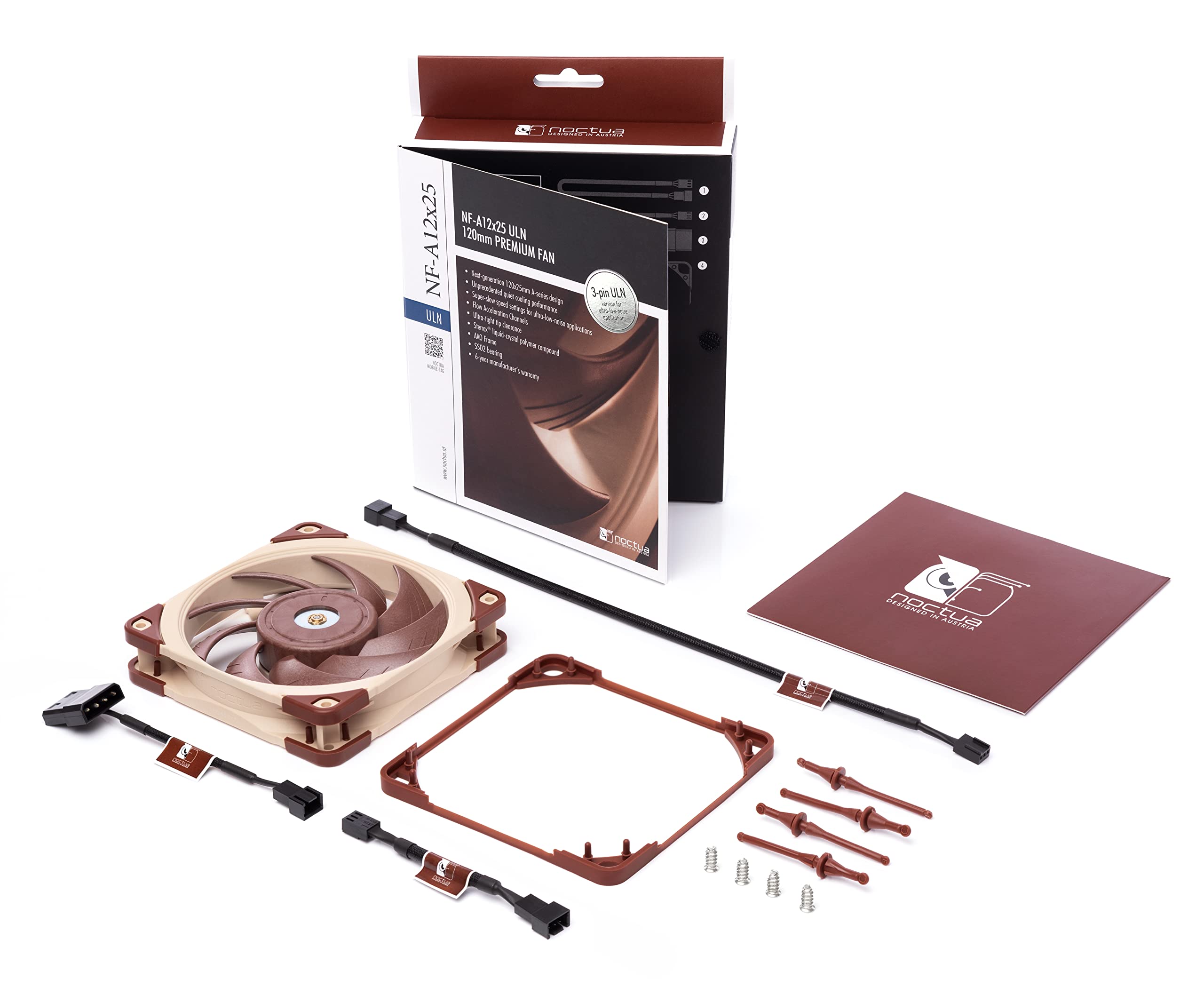 Noctua NF-A12x25 ULN, Ultra Quiet Silent Fan, 3-Pin (120mm, Brown)