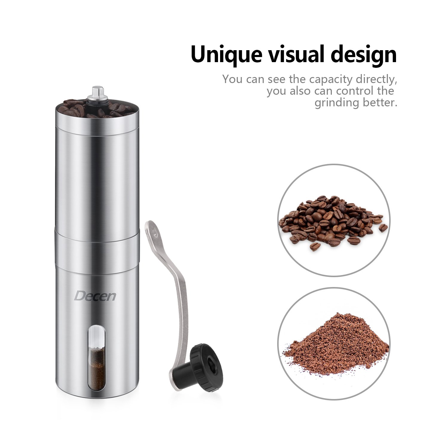 Decen Moulins Manuels - Moulins à Café - Manuel Hand Coffee Grinder - des Meuleuses en Céramique - en Acier Inoxydable