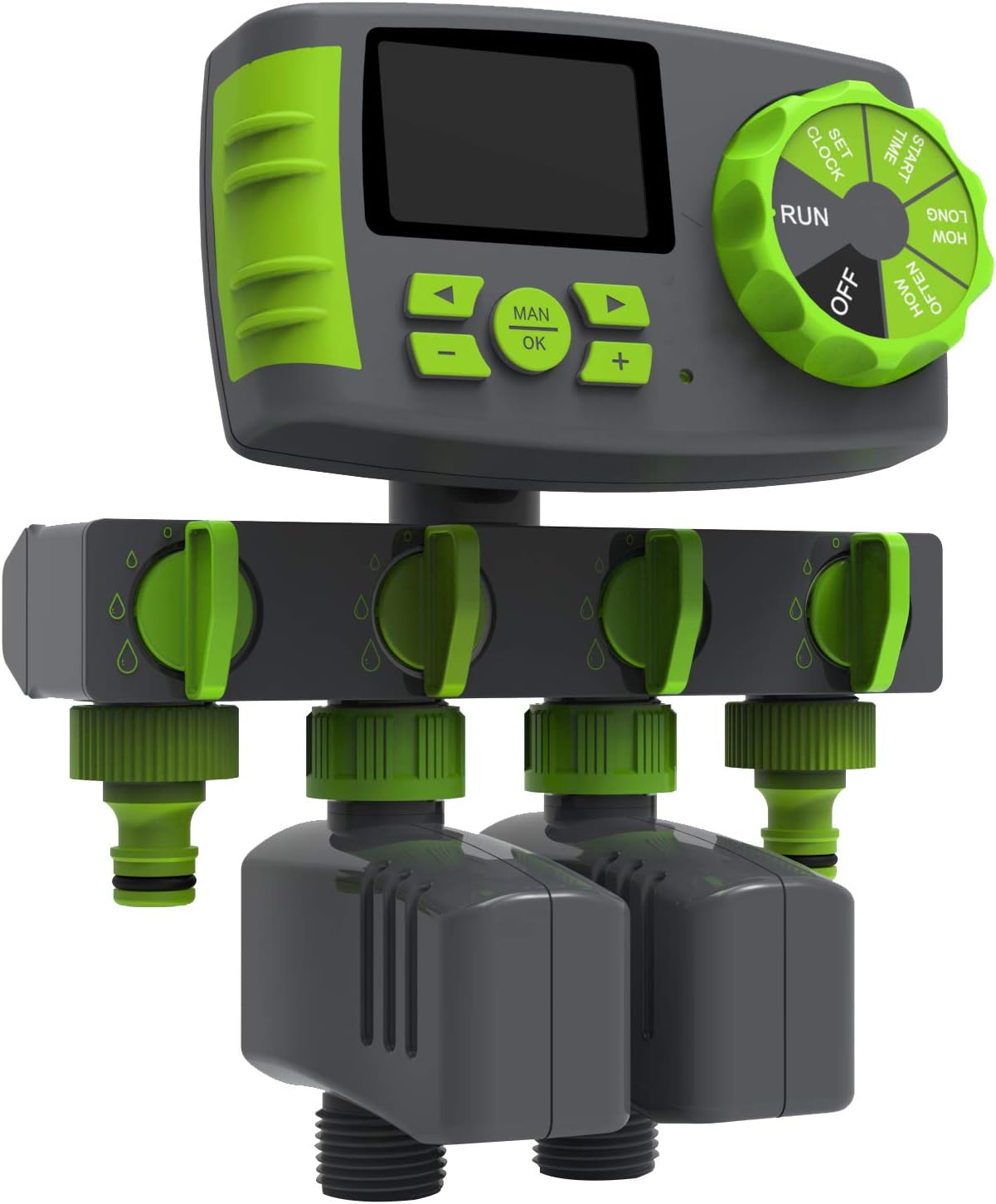Garden Watering Computer Automatic 4Zone Water Hose Timer with 2