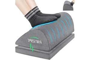 TALSTILA Foot Rest for Under Desk at Work, Footrest with Warm Plush Feet Pocket, Ergonomic 2 Adjustable Heights Foot Stool, Under Desk Footrests, for Office Desks & Chair - Back & Leg Pain Relief