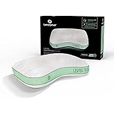 Bedgear Level Cuddle Performance Pillow - Firm Bed Pillow for Side Sleepers - Moisture Wicking Removable Cover - Size 1.0