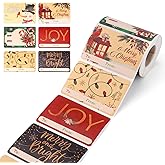 250pcs Large Christmas Tag Stickers, Coated Paper Christmas Labels for Gifts Snowman Cute Merry Christmas Name Tags Stickers for Xmas Gift Present Boxes Bags