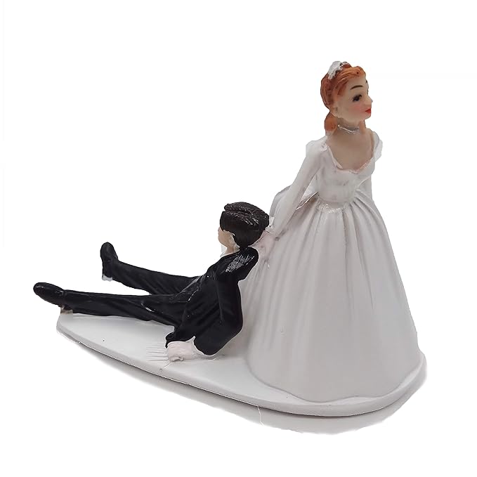 Scholmart Funny Bride And Groom Decorative Wedding Cake Toppers