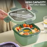 Greentainer Salad Container Lunch Box 1700ml with Cutlery Green view 5