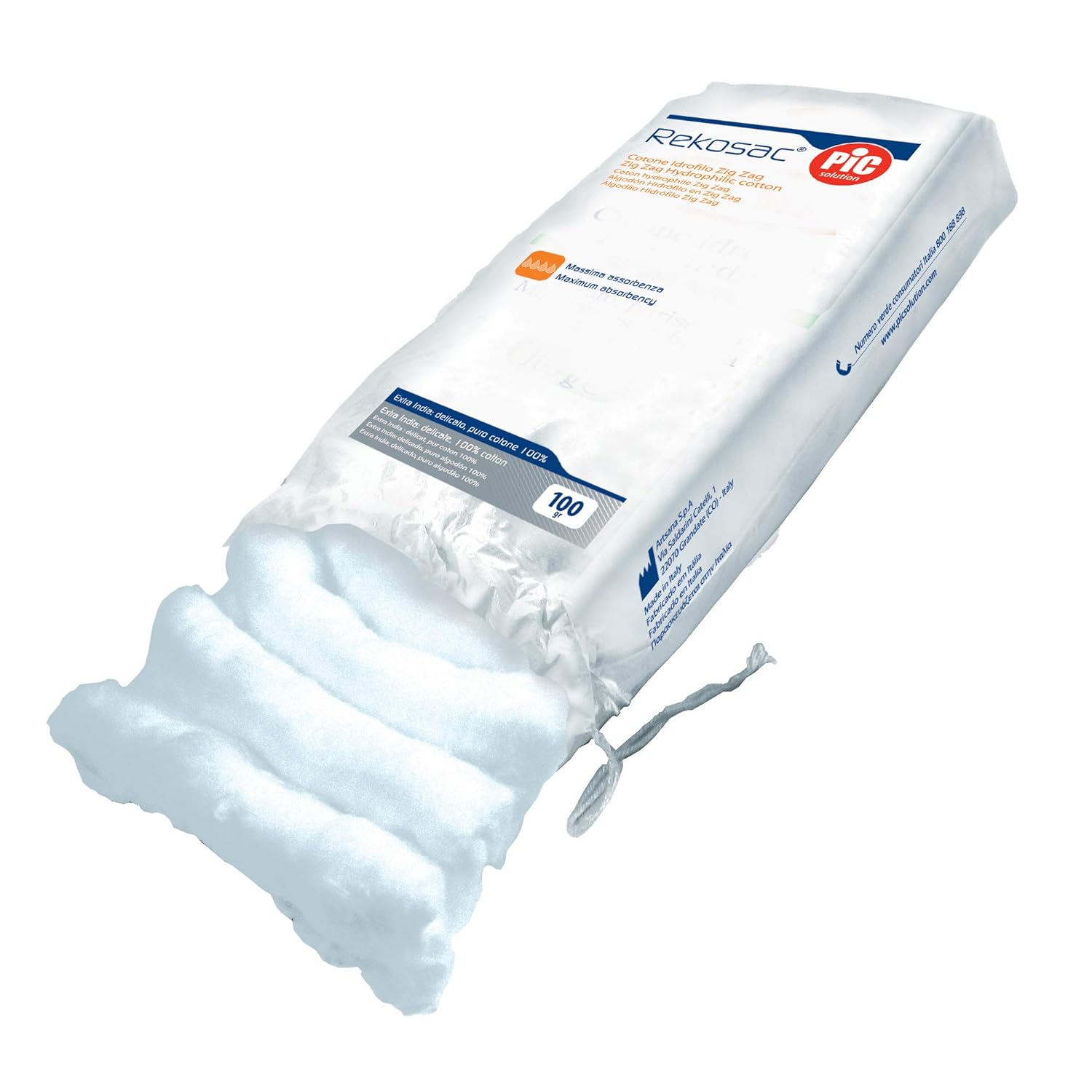 Gokidsgo Co Uk Prima Infanzia Batuffoli Di Cotone E Dischetti Pikdare Cotone Idrofilo Pic Rekosac Pretagliato 100 G