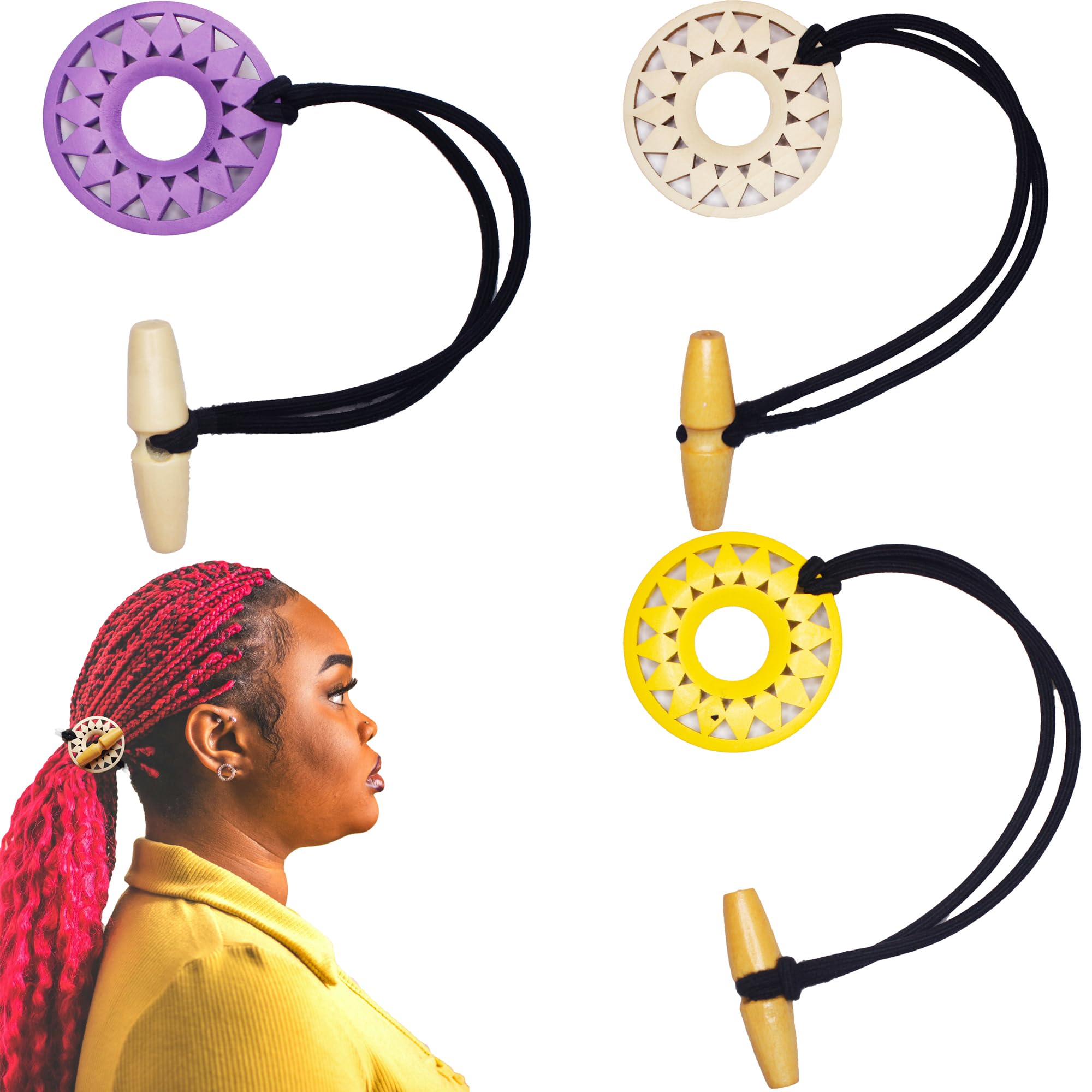 3 Pcs Elastic Dreadlock Hair Tie Dreadlock Accessories extra long Elastic Hair Tie for Men and Women Ponytail Holders Loc hair ties for Long Dreads Braids Thick Curly Hair (Light)