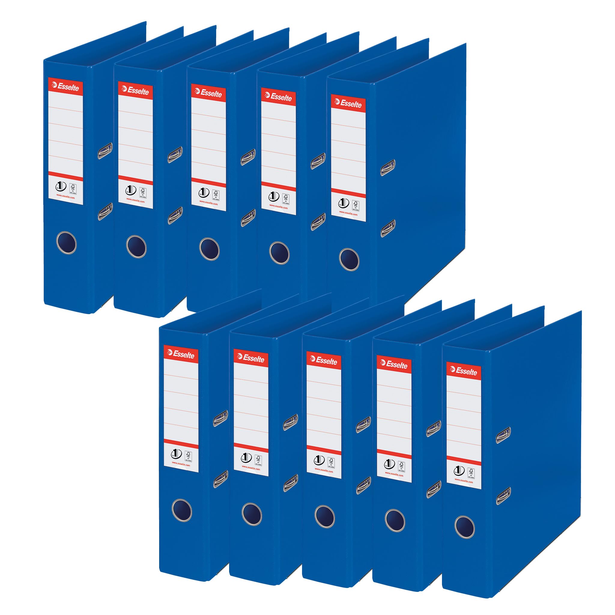 Esselte Lever Arch File PVC Slotted 70mm Spine A4 Blue Ref 48065 [Pack 10]