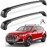 FengYu 330lbs Roof Rack Cross Bars for Audi Q7 2016-2026 (with Side Rails) | Heavy Duty Lockable Rooftop Aluminum Crossbar Black Car Carrier Luggage