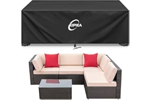 Kipiea Patio Furniture Covers Waterproof Winter, Heavy-Duty 420D Outdoor Patio Table Set Covers, Rectangular Outdoor Sectiona