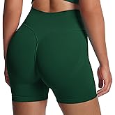 Aoxjox Workout Kinetic Seamless Shorts for Women Tummy Control High Waisted Hidden Scrunch Athletic Running Yoga Short 6"