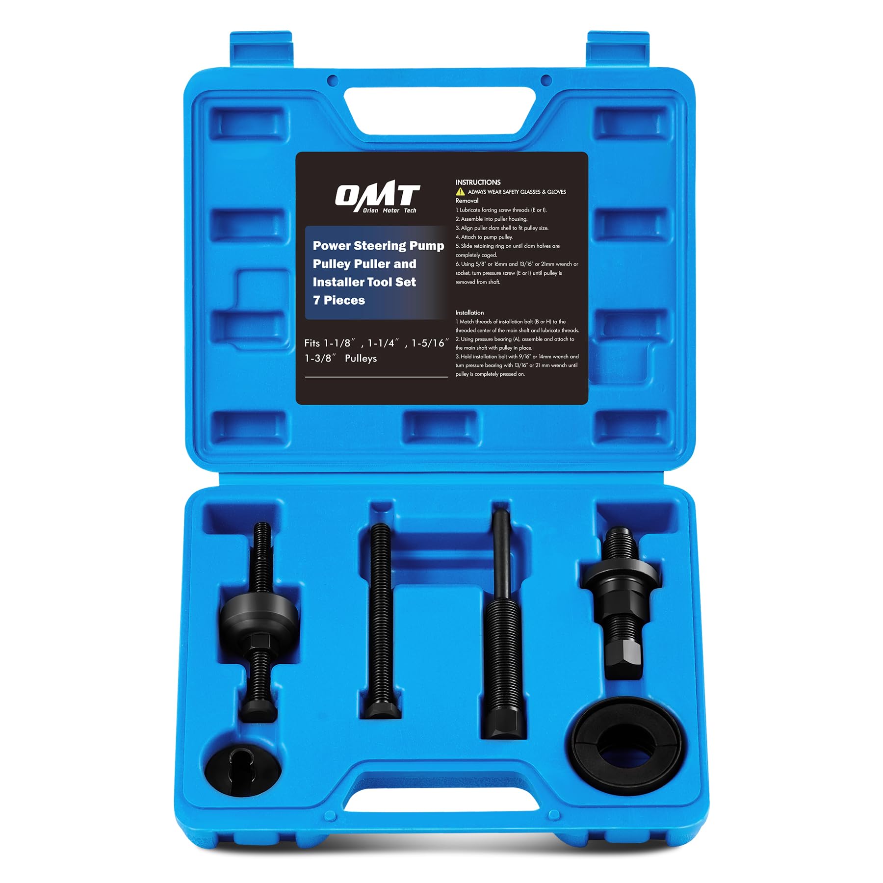 Photo 1 of Orion Motor Tech Power Steering Pump Pulley Puller/Installer Tool Set, Pump Pulley Remover Installer Tools Compatible with Ford, GM, and Chrysler Vehicles