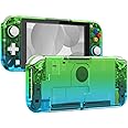 eXtremeRate Gradient Translucent Green Blue DIY Replacement Shell for Nintendo Switch Lite, NSL Handheld Controller Housing w/Screen Protector, Custom Case Cover for Nintendo Switch Lite