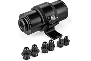 EVIL ENERGY Inline Fuel Filter 10 Micron with 6AN 8AN 10AN Adapter&Bracket Clamp 50MM Universal