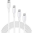 Anker USB C to Lightning Cable, Powerline II [3ft+6ft+10ft, 3-Pack MFi Certified] for iPhone 12 Pro Max / 12/11 Pro/X/XS/XR /