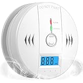 Carbon Monoxide Detectors, CO Detector Battery Powered, Carbon Monoxide Alarm with Sensitive CO Sensor, LCD Display and Sound Warning for Home, Bedroom, Kitchen