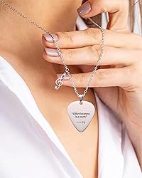 VIMIEW TS Stuff Quotes Guitar Pick Pendant Necklace