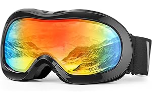 VELAZZIO Kids Ski Goggles, Snowboard Goggles OTG Snow Goggles Anti-Fog Double-Layer Lenses, 100% UV Protection