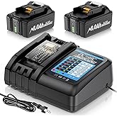 Uionvot 2-Pack 8.0Ah for Makita 18V Battery and Charger Compatible with Makita Battery Charger and 18 Volt BL1860B BL1850B BL1840B BL1830B BL1815B Batteries with LCD Indicator