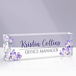 Custom Name Plate for Desk, Acrylic Office Decor