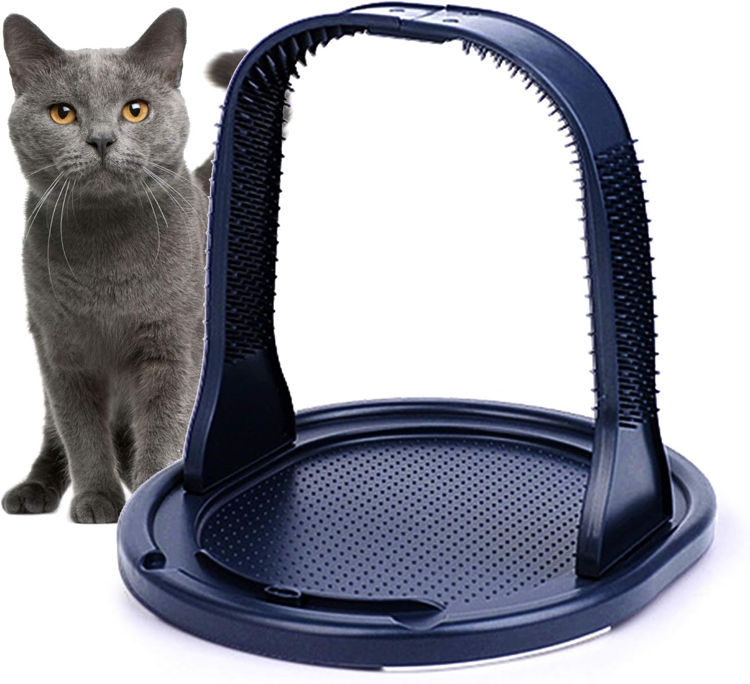 ASENVER Cat Arch Self Groomer Cat Massage Arch Pet Arch Brush Plastic
