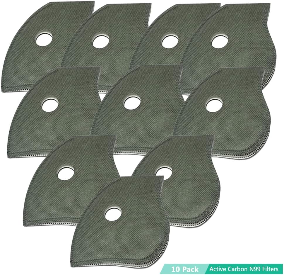 10 Pack Active Carbon Filter for Reusable Dust Pollution Mask