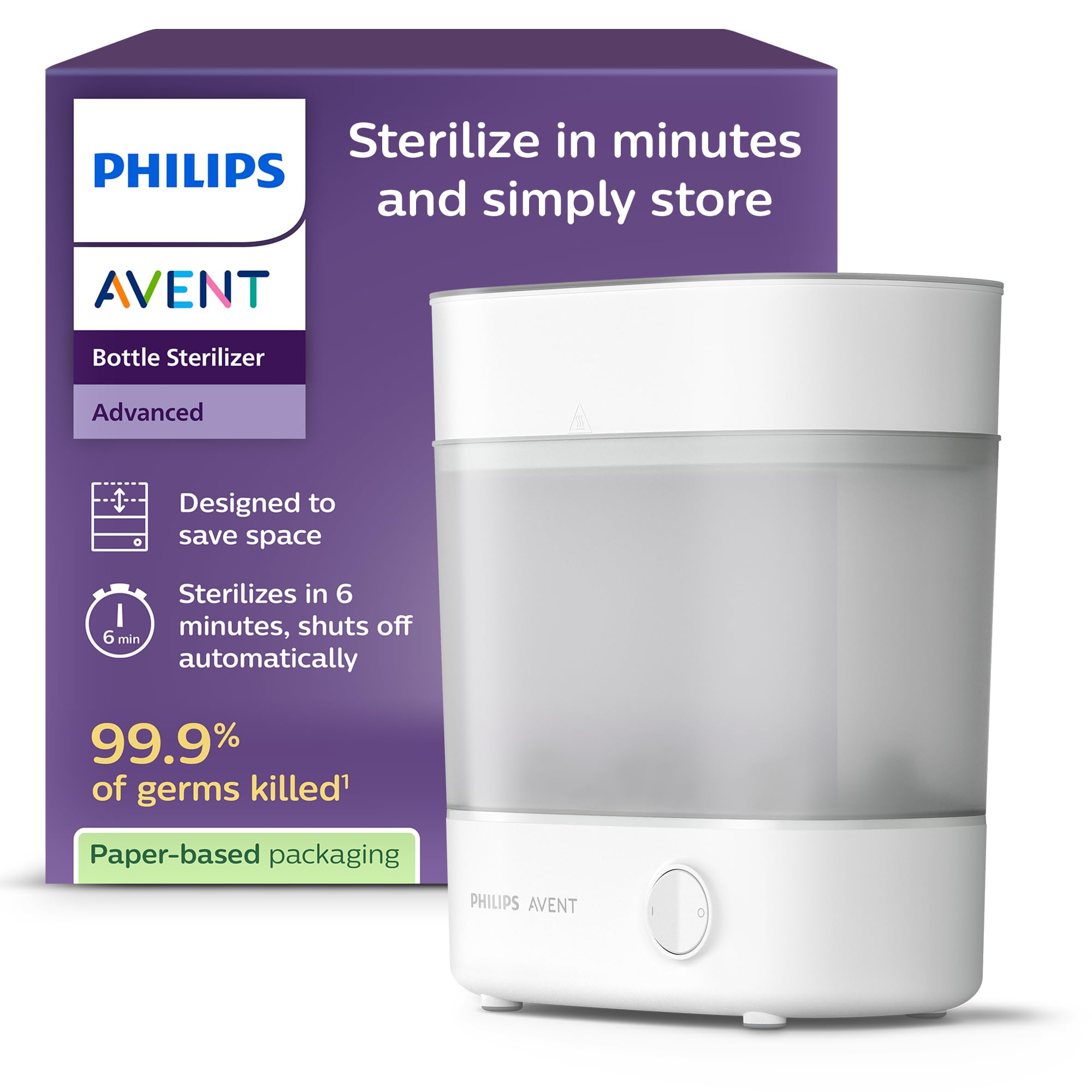 Philips Avent Esterilizador De Botellas Eléctrico A Vapor Para Hasta 6 Biberones, Tetinas Y Accesorios, Diseño Modular, Color Blanco SCF291/00