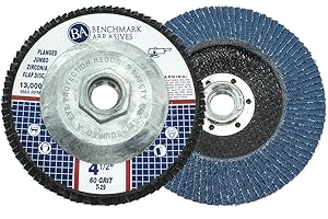 Benchmark Abrasives 4.5" x 5/8"-11 Premium High Density Jumbo Zirconia Type 29 Flap Discs 4 1/2 for Angle Grinder, Sanding Discs, Finishing - Grinding Wheels 4 1/2 Inch (10 Pack) - 60 Grit