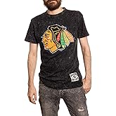 Calhoun NHL Surf & Skate Mens Acid Wash Vintage Style T-Shirt with Frayed Patch Logo