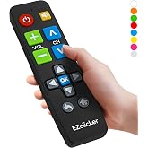 EZclicker Big Button Universal TV Remote, Easy to Use for All Ages (Black) | Great for Seniors, Works with Major TV Brands (2xAAA Batteries Not Included)
