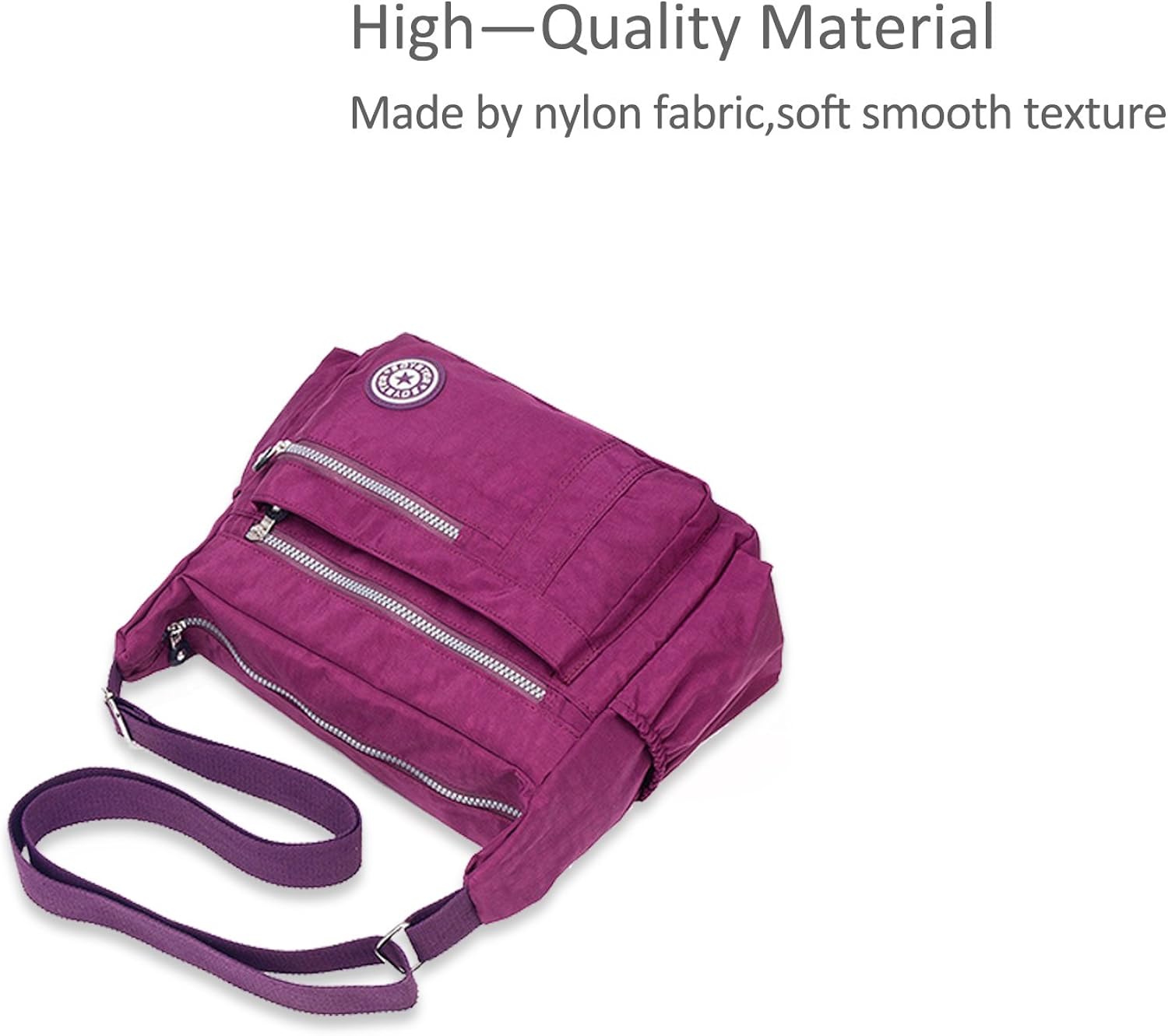 NICOLE & DORIS Women Handbags Shoulder Bag Crossbody Bag Hobo Tote Satchel Purse Waterproof Nylon Dark Purple - Image 4