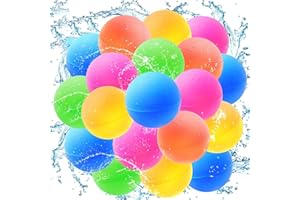 M MITLINK 24PCS Reusable Water Balloons, Pool Beach Water Toys for Boys and Girls, Outdoor Summer Toys for Kids Ages 3-12, Water Ball for Outdoor Activities (Green)