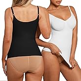 FeelinGirl Womens Tank Top Shapewear Tummy Control Tops Slimming Cami Tank Seamless Compression V Neck Camisole