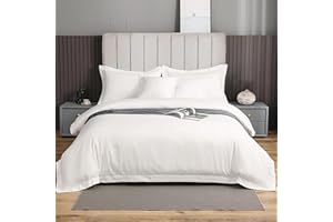 eBeddy Linens White Solid Duvet Cover Set Super King 98x108 Size Egyptian Cotton Luxury Soft & Breathable Comforter Cover with Hidden Zipper Closer & Corner Ties Durable and Fade Resistant