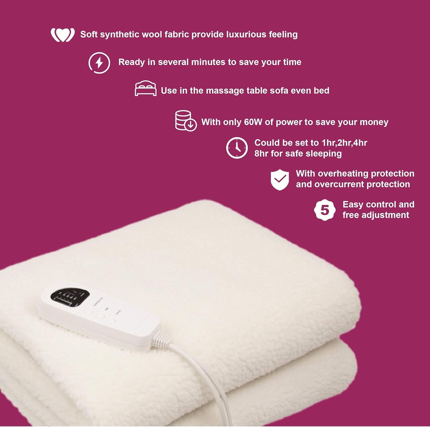 AIDENCOX | 2in1 Deluxe Ultra-Thick Fleece Spa Massage Table Warmer & Cover, Use As A Bed Blanket Warmer : Beauty