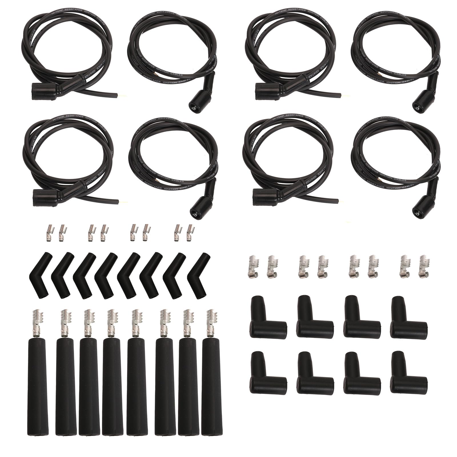 Photo 1 of JAVOUKA 5ft Spark Plug Wire Set with Straight 90 135 Degree Boots, 8Pcs, Compatible with LS1 LS2 LS3 LQ4 LQ9 LM7 LM4 LS6 LC9 LY6 LH8 LMG L99, 5.3 5.7 6.0 6.2L, #551083