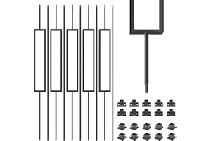 PATAVIN 1/2 Inch Wrought Iron Rectangular Balusters - Hollow Iron Square Plain Bar Stair Balusters - Metal Spindles for Indoor Staircase with Baluster Shoes, Satin Black (10 Pack)